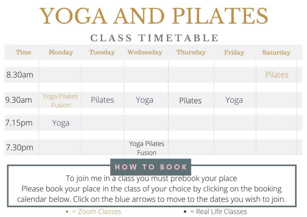 Class Timetable at Tabitha Yoga